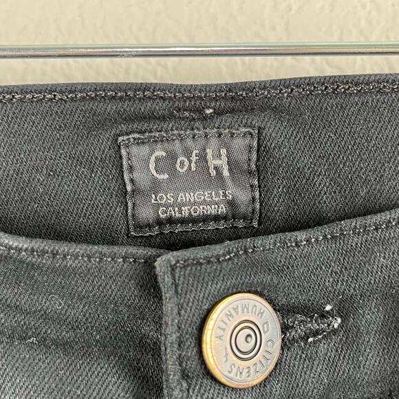 Citizens of Humanity Rocket Petite Mid Rise Skinny Black Stretch Denim Jeans 24W - Picture 3 of 14